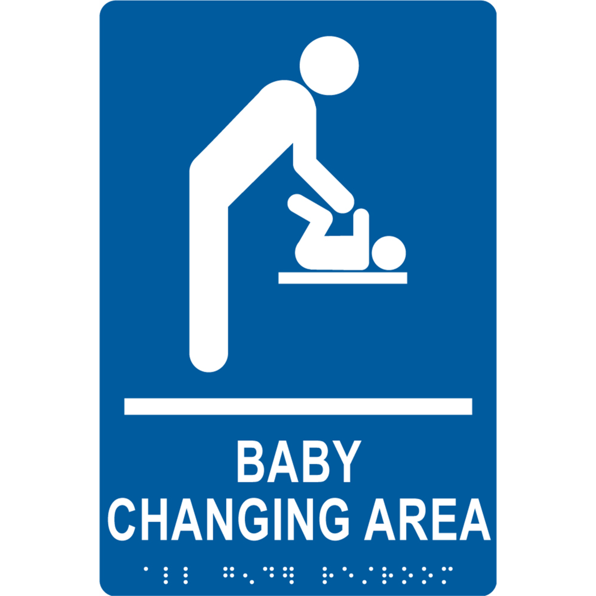 Accuform Braille Sign, Baby Changing Area, 9" X 6", Plastic, Blue, PAD126BU